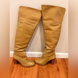 Zara Tan Over the Knee Boots